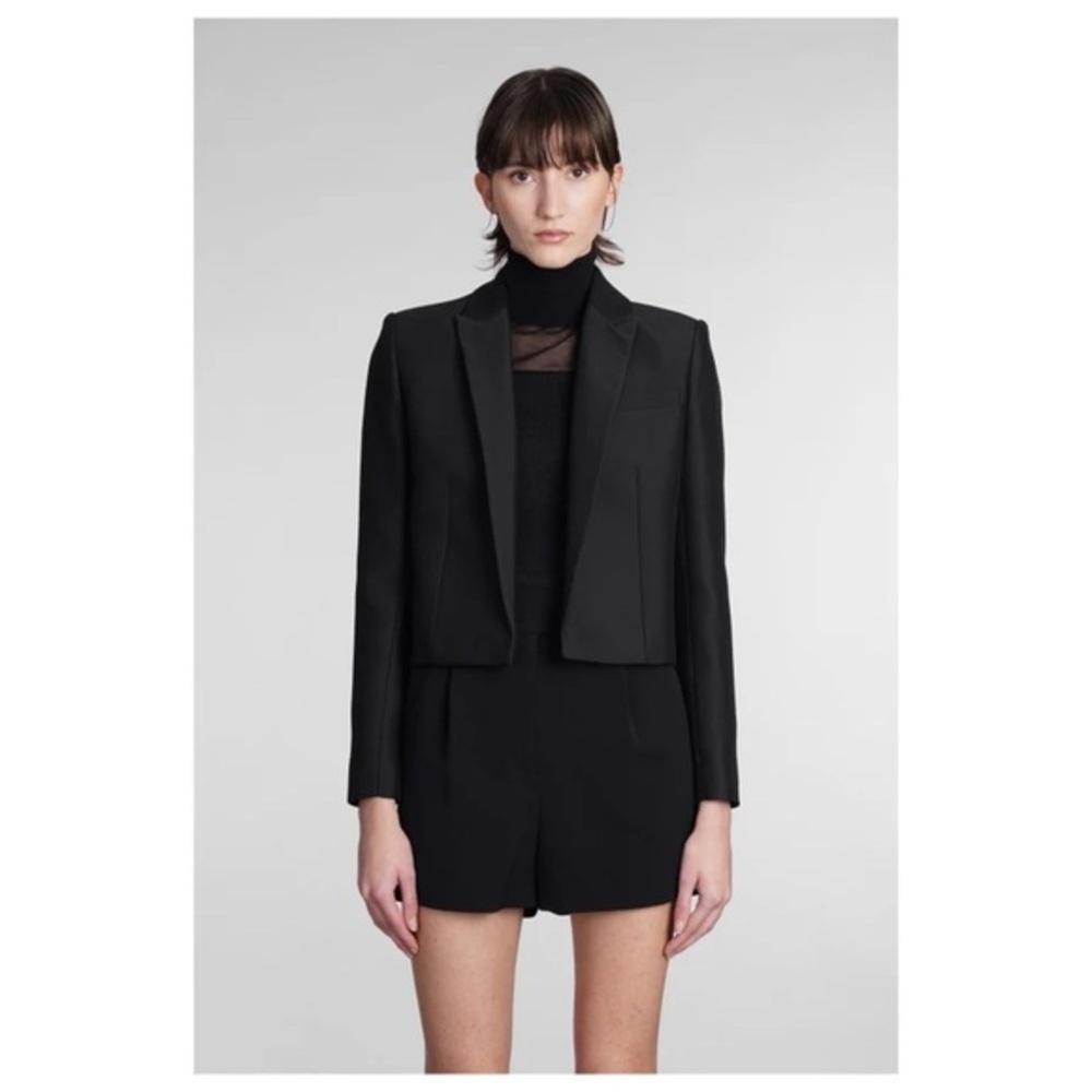 IRO Jomara Black Crop Textured Structured Blazer EU 44 US 12